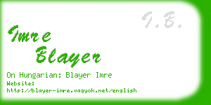 imre blayer business card